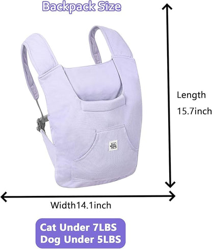 FLAdorepet Pet Carrier Backpack for Extra Small Dog Cat and Rabbit,Yorkie Teacup Chihuahua Front Dog Puppy Carrier Backpack for Traveling Hiking Camping Purple