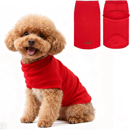 EXPAWLORER Soft Cat Sweater - Sweaters for Cats Only Warm Kitten Clothes, Fall and Winter Pet Coat Pullover Design, Fleece Sweatshirt Clothing Also for Puppy Small Dogs, Bright Red L
