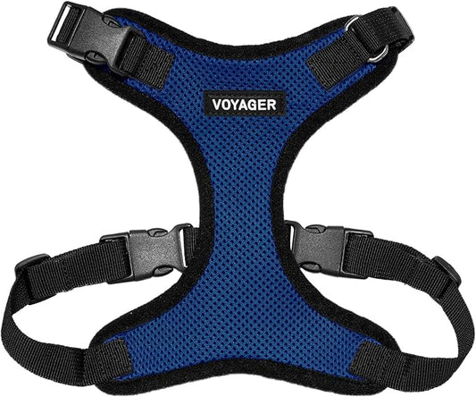 Voyager Step-in Pet Harness - All Weather Mesh, Adjustable Step in Harness for Cats and Dogs by Best Pet Supplies - Royal Blue/Black Trim, M