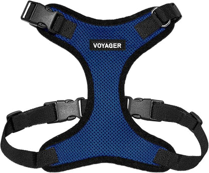 Voyager Step-in Pet Harness - All Weather Mesh, Adjustable Step in Harness for Cats and Dogs by Best Pet Supplies - Royal Blue/Black Trim, XS