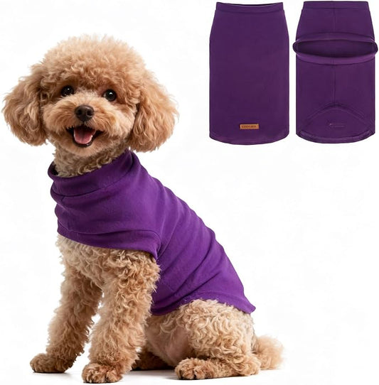 EXPAWLORER Soft Cat Sweater - Sweaters for Cats Only Warm Kitten Clothes, Fall and Winter Pet Coat Pullover Design, Fleece Sweatshirt Clothing Also for Puppy Small Dogs, Purple L