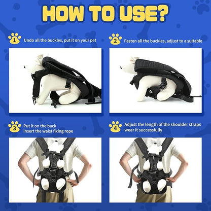 Dog Backpack Carrier, Legs-Out Front Carrier for Small Dogs, Adjustable Breathable Front Carrier for Hiking, Cycling, Travel (Black)