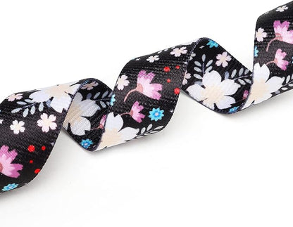 Mercano Adjustable Dog Collar - Special Design Patterns, Soft Nylon Comfortable Durable Pet Collar for Small Medium Large Dogs (S, Floral White)