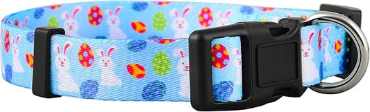 Native Pup Easter Dog Collar, Cute Spring Gift for Puppies, Pink Pastel, Eggs, Chicks, Bunny Adjustable for Small, Medium, Large Breeds (Bunny & Eggs, Small)