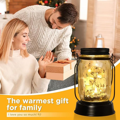 Goat Gifts for Women/Men Goat Solar Lanterns Mom Birthday Animal Lovers Lantern Animal Memorial Lights Solar Garden Decoration for Yard, Patio,Backyard,Porch Torches