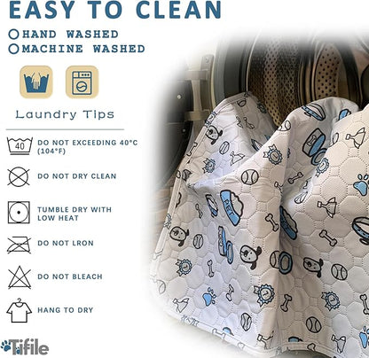 Washable Pee Pads for Dogs, 2 Pack Reusable Puppy Pads, Absorbent Whelping Pads with Bone Print, Non-Slip Waterproof Pet Training Pads for Couch, Crate, Potty Training - 36x72in