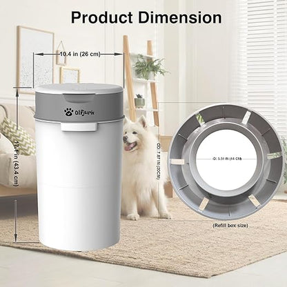 Pet Trash Can| Dog Waste Disposal System for Outdoor and Indoor Odor Control | Dog Poop Trash can | Includes 4 Square Refill Bag