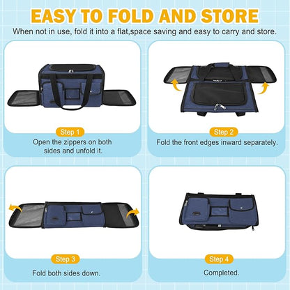 HUANLANG Cat Carrier Airline Approved,Soft-Sided Dog Carriers for Small Dogs Medium Cats,Pet Travel Carrier Up to 20 Lbs,Collapsible Cat Bag