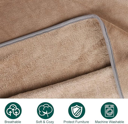 Onarway Dog Blanket Washable for Puppy: 4 Packs Dog Blankets 40”x28” - Fluffy Soft Small Throw for Cat Puppy Kitten Dogs - Fleece Pet Blankets for Bed Sofa Car and Indoor - Khaki