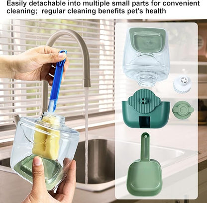 35oz Rabbit Water Bottle, Pet Hanging Automatic Water Dispenser for Small Animal Ferret Guinea Pig Chinchilla Dog Cat (Cage Grid Spacing 1.1''-2.1'') (Green)
