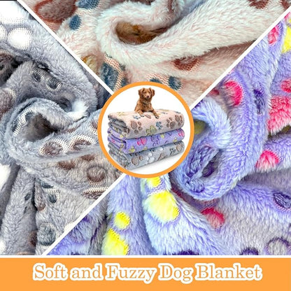 Dog Blankets for Medium Large Dogs Washable, 3 Pack Pet Blanket Washable 41" x 31", Fuzzy Soft Puppy Throw Cover for Kennel Crate Bed