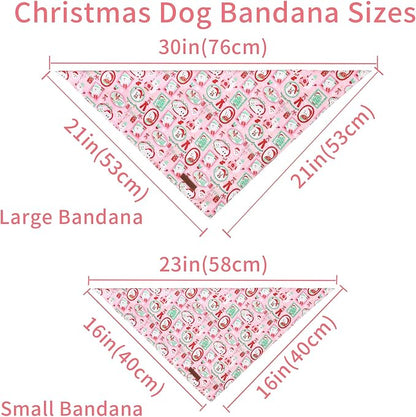 Christmas Dog Bandana–Adorable Happy Snowman Triangle Scarf for Small Medium Large Dogs, Soft Cotton Pet Bib for Winter & New Year, Adjustable Dog Kerchief