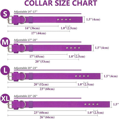 Heavy Duty Tactical Dog Collar - 1.5" Width Military Durable Thick Nylon with Adjustable Metal D Ring & Buckle Working Training K9 Collar for Medium Large Dogs (S(14"-17"), Purple)