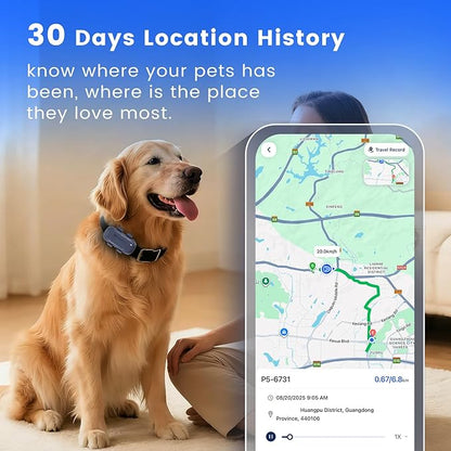 SEEWORLD Cat Tracker Dog Tracking Device with Real-Time Location | Activity Sleeping Monitoring | Geo-Fence for All Collars-iOS & Android, Subscription Required