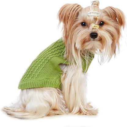 Stretchy Cat Sweater - 17 Colors & 6 Sizes | Snug Winter-Ready Knit for Boy/Girl Cats & Kittens(Green, Large)