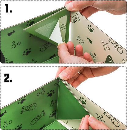 SOUJOY 8 Pcs Disposable Litter Boxes for Cats, Travel Litter Box with Scoop, Double Layer Waterproof Litter Tray for Cats Small Pets, 14.8 x 11.6 x 4.7inch
