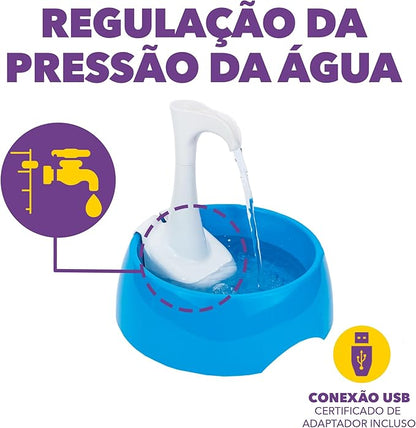 Aqua First Pet Water Fountain - Automatic Drinking Bowl for Cats and Dogs - Light and Portable - Replaceable Filters - Ergonomic Design - 1.2L/42 fl oz - Red