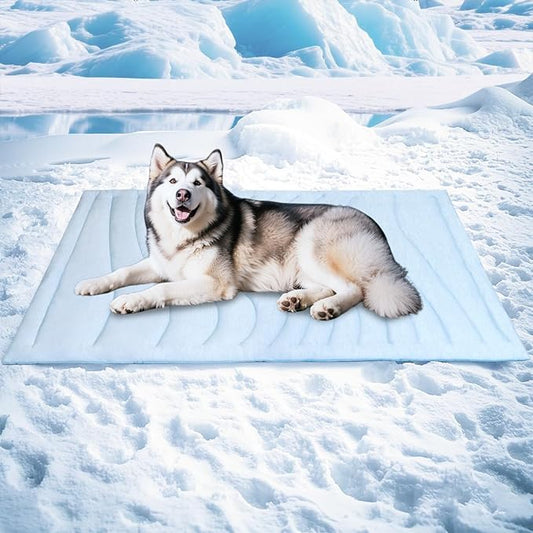 BECEMURU Dog Cooling Mat - 36" x 23" Reversible Cooling Pad for Crate, Kennel, Bed, Sofa - Machine Washable, Durable, Non-Gel - Keep Your Pet Cool and Comfortable (Cloud-XL: 55" L x 37" W x 0.8" Th)