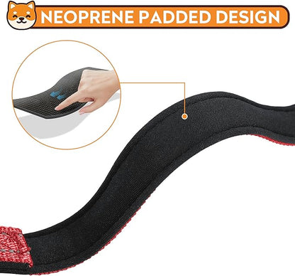 Reflective Dog Collar, Adjustable Soft Neoprene Padded Nylon Pet Collars with Buckle for Large Dogs, Red,L