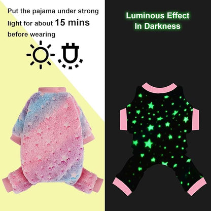 Dog Pajamas Small Girl Female, Warm Winter Extra Small Dog Clothes, Cute Fleece Puppy Sweater 4 Legs, Jumpsuit Soft Doggie Onesies Pet Apparel Outfits, Pink