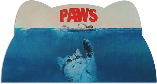 Cat Food Mat - Pet Feeding Mat for Floor, Non-Slip, Waterproof, Super Absorbent, Easy to Clean, Blue, Cat, Dog 18.1''x9.8''