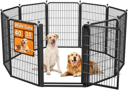 Dog Fence Indoor Pens Outside,Portable Outdoor Dog Playpen 40" H 10 Panels Pet Play Pen Exercise Pens for Puppys Small Medium Large Dogs RV Camping Yard Garden Wide Gate