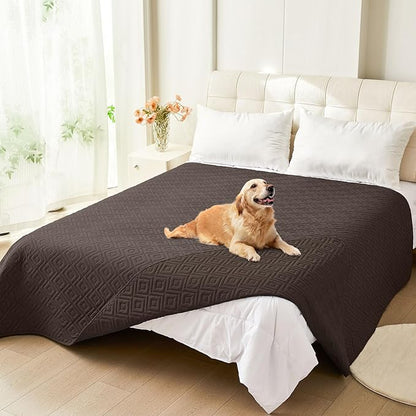 hyha Waterproof Dog Blanket, Soft Dog Bed Cover Pet Blankets, Waterproof Sofa Couch Cover for Dogs Washable, Reversible Pet Couch Covers for Sofa Furniture (52x82 Inch, Chocolate/Chocolate)