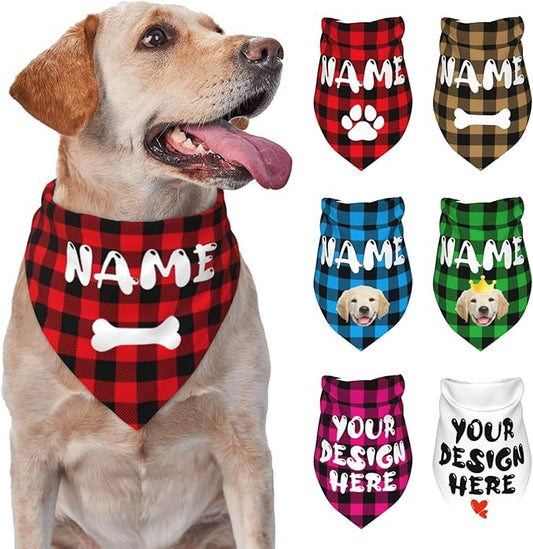 Custom Dog Bandanas with Your Text Logo Name Image Personalized Neckwear Bandana Soft Customized Pet Scarf Add Your Design Funny Gifts for Cat Dog Pet Style 02
