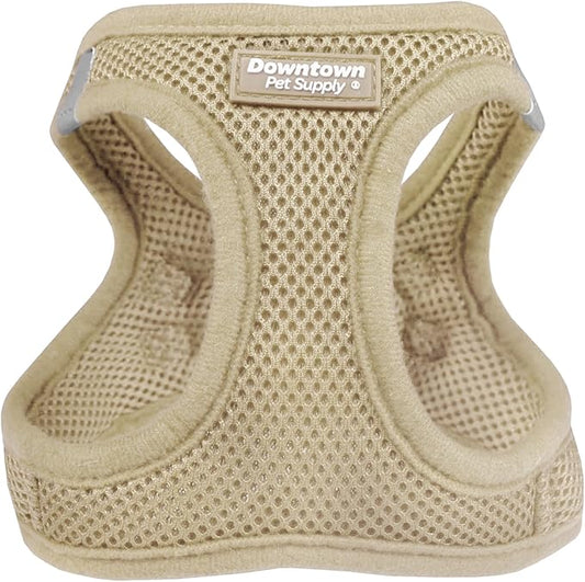 Downtown Pet Supply Step in Dog Harness No Pull, XX-Large, Khaki - Adjustable Harness with Padded Mesh Fabric and Reflective Trim - Buckle Strap Harness for Dogs