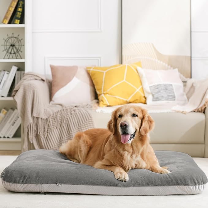Dog Bed for 150 Pounds Dogs, Super Comfy Large Bed, 47 Inches Orthopedic Sleeping Mattress for XL Dogs, Jumbo Size with Anti Slip Bottom, with Removable and Washable Cover