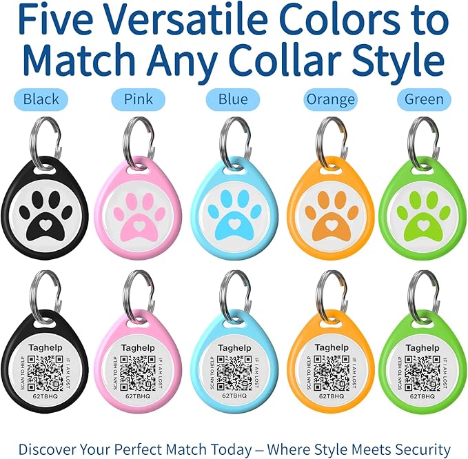 The Multi-Cat Household Kit: 5 Universal QR ID Tags. A Complete Set for All Your Cats. Scan for Instant Call & Vet Info - No Subscription Ever (5 Colours, for cat - 1")