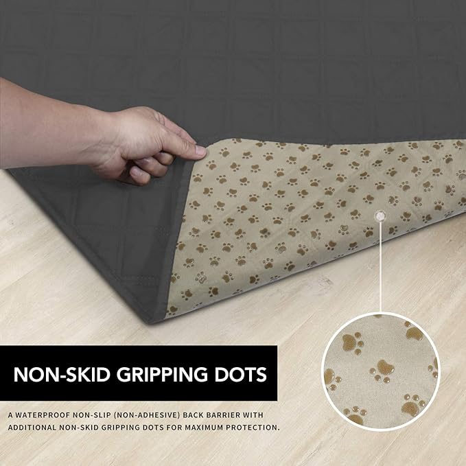 Easy-Going 100% Waterproof Dog Bed Cover, Non-Slip Pet Blanket for Furniture, Washable Couch Cover, Repleasement Sofa Cover (68X82 in,Dark Gray)