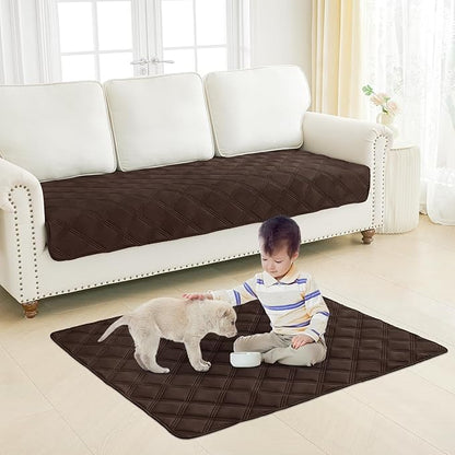 Smiry Waterproof Dog Bed Cover Blanket 30x70, Soft Reversible Pet Blanket, Washable Leakproof Cats Dogs Couch Cover for Sofa, Couch, Furniture, Chocolate/Chocolate
