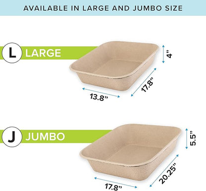 Kitty Sift Disposable Cat Litter Box Large,Durable Portable for Travel and Home,Eco-Friendly Disposable Litter Box Controls Odor,6 Count (Pack of 10)