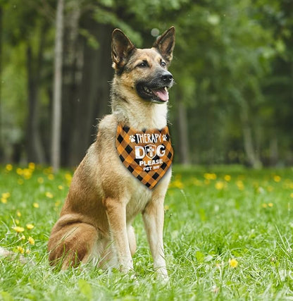 Dog Bandana, Therapy Dog Please Pet Me with, Dogs Scarf Classical Printing, Dogs Scarf Accessories, Doggy Kerchief Pet Kerchief, Christmas Birthday Thanksgiving Doggy Gift A03