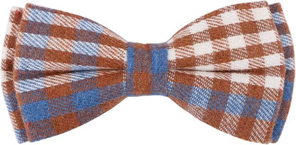 Faleela Soft &Comfy Bowtie Dog Collar,Detachable and Adjustable Bow Tie Collar,for Small Medium Large Pet (Medium (Pack of 1), Blue and Whit)