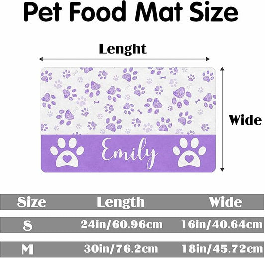 24'x16" Personalized Dog Cat Mat with Name Photo Custom Placemat Feeding Mats for Food and Water Customized Non-Slip Waterproof Doormat for Bowls Outdoor Indoor Floors Gifts for Pet Owner