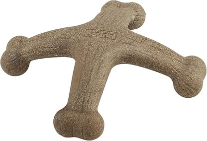 Outward Hound Pupstages Dogwood Jack Dog Chew Toy – Real-Wood Blend, Bacon Scented, 4 Chewable Ends, Moderate Chewers, Large, 7.5" x 2"