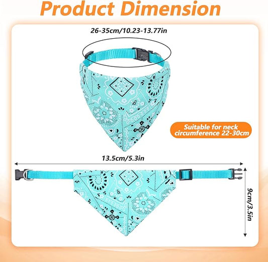 6 Pcs Cat Bandana, Adjustable Pet Bandana Collars for Cats and Small Dogs, Multi-Color Suitable for Neck Circumference 22-30cm for Pets Halloween Christmas Dress Up
