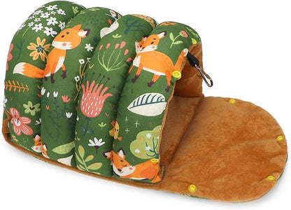 Wontee Bird Nest House Winter Warm Snuggle Hut Bird Bed Hanging Hammock for Parrots Budgies Parakeets Caique Senegal Cockatiels Conures (Large, Green)