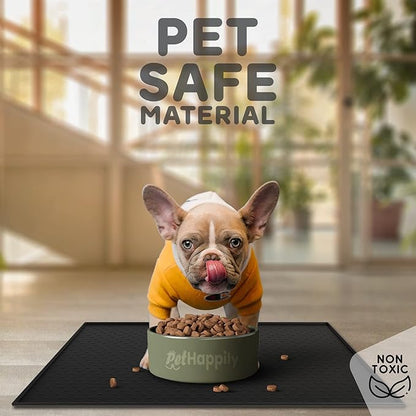 Dog Food Mat - 28x18 Raised Edges Dogs Mat for Food and Water Prevent Spill, Waterproof Cat Food Mats Protect Floors, Easy Clean Dog Bowl Mats for Food and Water, Silicone Pet Feeding Placemats