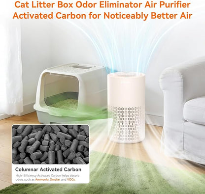 AIRROMI Air Purifier for Bedroom with A2001 Creamy Beige