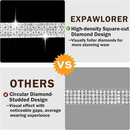 EXPAWLORER Soft Velvet Safe Cat Collars for Girl Cats - Rhinestones Bling Diamante Adjustable Collars Breakaway- Chirstmas Cat Clollar Gifts with Bells for Boy Cats Kitty and Small Dogs