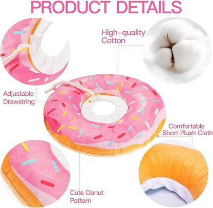Cat Cone Collar Soft, Cute Cat Donut Collar After Surgery, Adjustable Kitten Recovery Cones to Stop Licking, Lightweight Neck Elizabethan Collars for Cats Kittens (Pink, Medium)