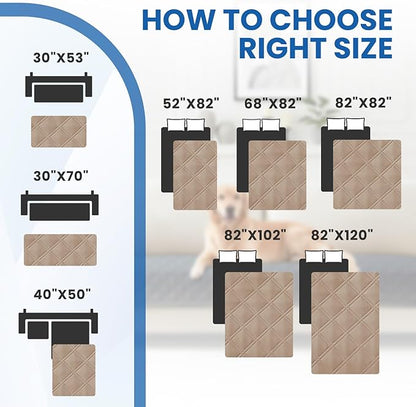 Waterproof Dog Blanket, Non-Slip Soft Pet Bed Cover, Couch Cover for Dogs Washable, Protects Sofa, Furniture, Crate, Car, Tear Resistant Leakproof Pet Blanket (30x70 Inch, Khaki)