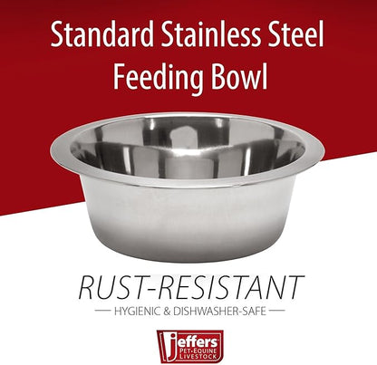 Jeffers Stainless Steel Pet Bowls – Durable, Rust Resistant, Non Toxic, Easy to Clean, Dishwasher Safe Metal Food & Water Dishes for Dogs, Cats, Puppies, Kittens, Home, Kennels, Feeding, 3 Quart 4pk