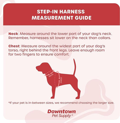 Downtown Pet Supply Step in Dog Harness for Small Dogs No Pull, Large, Blue - Adjustable Harness with Padded Mesh Fabric and Reflective Trim - Buckle Strap Harness for Dogs