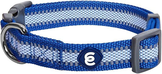Blueberry Pet Medium Dog Collar in Reflective Navy Blue | Adjustable Classic Nylon Strap | Durable, Stylish & High-Visibility Dog Gear