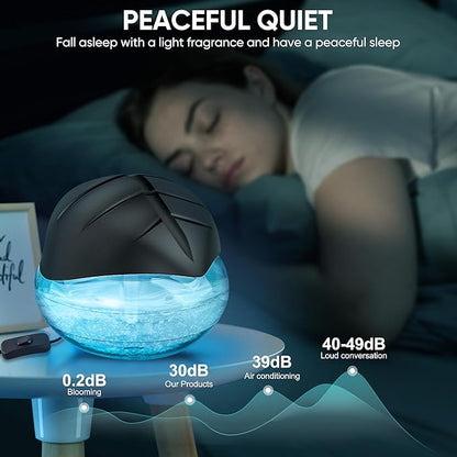 Water Based Air Purifier for Home with Essential Oil Diffuser and Humidifier Function, Rainbow Air Washer with LED Night Light, Freshener for Smoke and Pet Odors, Includes 6x10ml Essential Oils