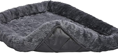 MidWest Homes for Pets QuietTime Dog Bed – Gray Faux Fur Bolster, Ultra-Soft and Machine Washable, Fits 36-Inch Crates and Carriers, for Medium to Large Breed Dogs